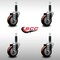 Service Caster 3.5'' SS Maroon Poly Wheel Swivel 1'' Expanding Stem Caster Set, 4PK SCC-SSEX20S3514-PPUB-MRN-1-4 - alternate 4